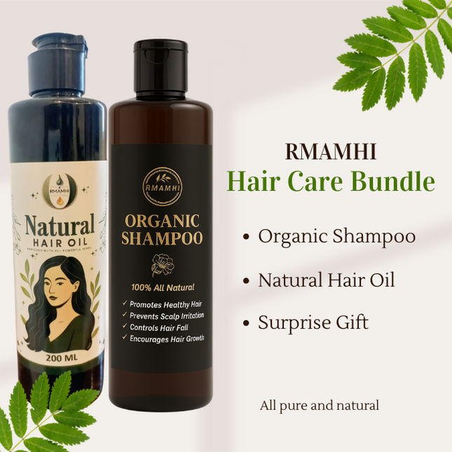 Natural Hair Oil - Organic Shampoo - Combo Deal